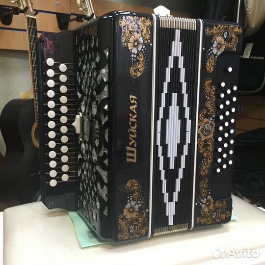 Гармонь Шуйская S32XL с регистром черная