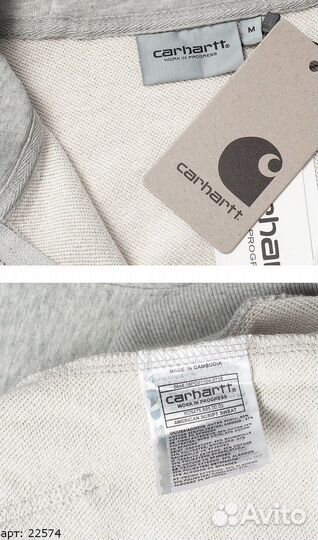 Зип худи Carhartt серый