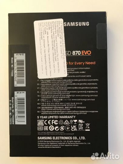 SSD накопитель Samsung 870 EVO 500GB