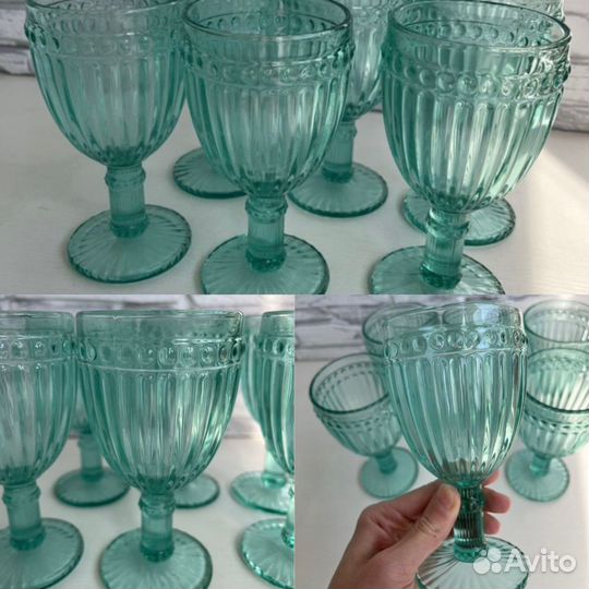 Бокалы фужеры из цветного стекла