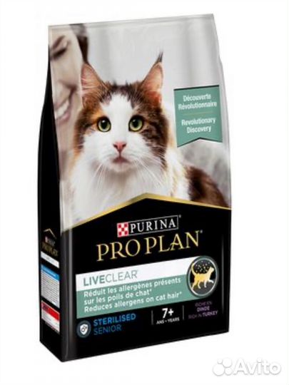 Корм для кошек Pro Plan LiveClear 7+