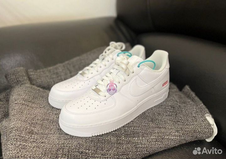 Кроссовки Nike Air Force 1 Supreme белые