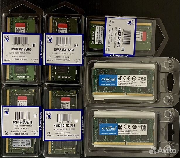 Озу для ноутбуков и Mac SO-dimm ddr3l / DDR4