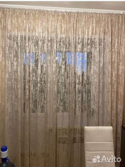 Тюль мрамор, белая 3-4-5 метровая, готовая