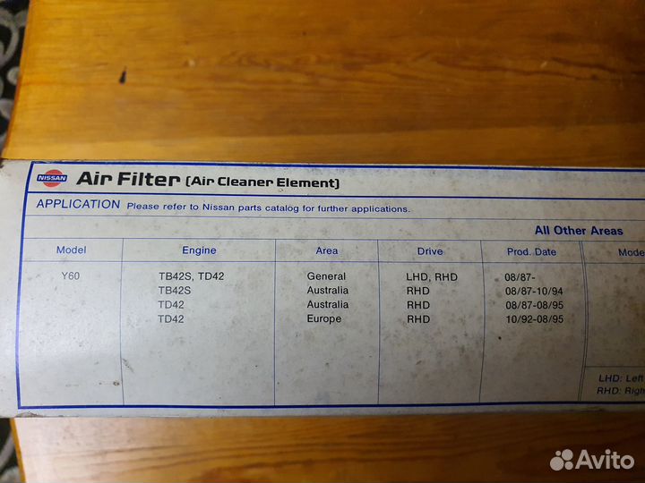Воздушный фильтр ниссан патрол Y60 1987-1998г.в