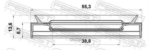 Сальник полуоси 38.8x55.3x8.7x13.6 ford focus 2