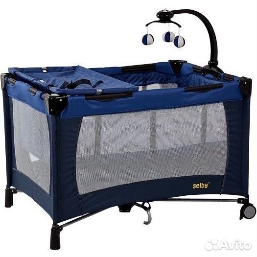 Манеж-кровать selby синий