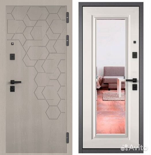 Дверь входная с зеркалом