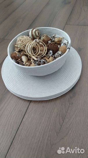 Салфетки сервировочные плетённые из шнура