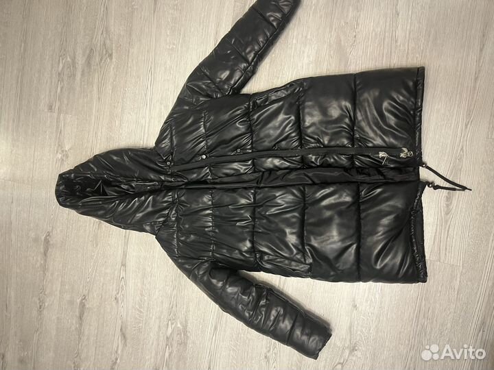 Пальто женское зимнее под экокожу