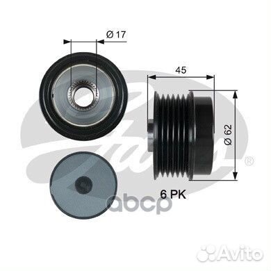 Шкив генератора 7789-10180 OAP7180 Gates
