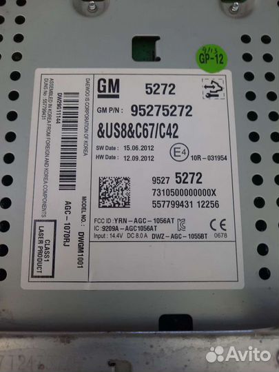 Штатная магнитола Chevrolet Cruze