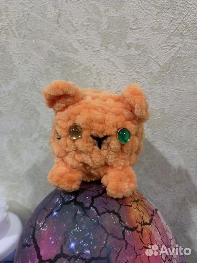 Мини котенок из пряжи