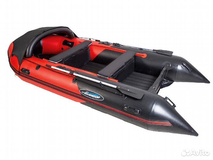 Надувная лодка gladiator E450PRO черный/красный