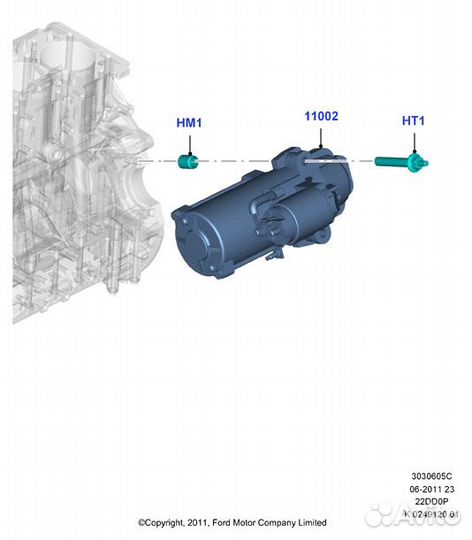 Стартер Ford Transit MK8 2014-2022 CYF4 2019