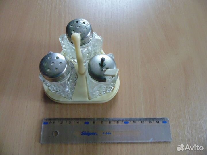 Набор для специй СССР дерево и стекло