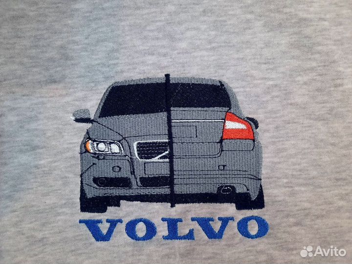 Кофта худи футболка вышивка машины volvo s80