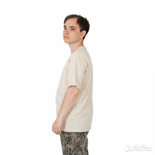 62674 Футболка оверсайз однотонная бежевый