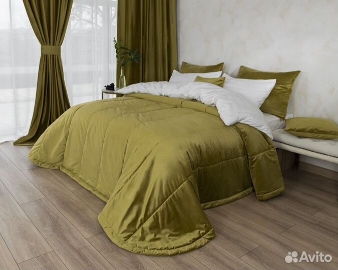 Бархатное покрывало Беллиссимо темный янтарь