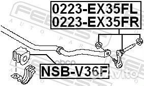 Втулка переднего стабилизатора D23 NSB-V36F Febest
