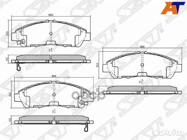 Колодки тормозные перед acura MDX 06/ honda PI