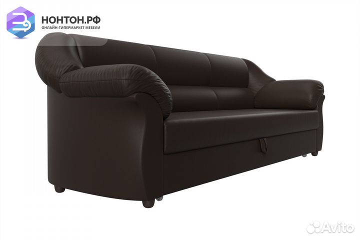 Диван дельфин Карнелла экокожа коричневая