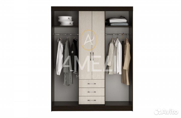 Шкаф купе + распашной с зеркалом