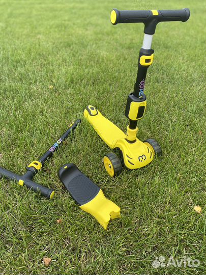 Самокат беговел трансформер 3 в 1 с родительской р
