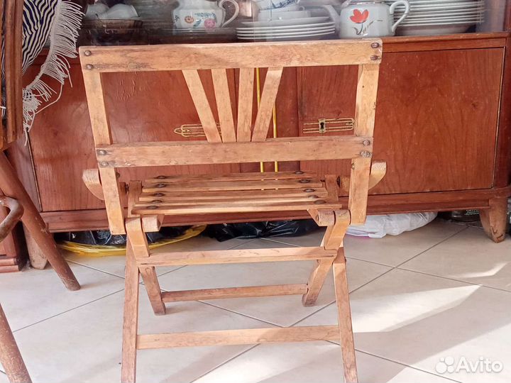 Складной старинный детский стул