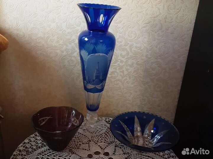 Винтаж. Цветной хрусталь / стекло