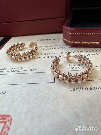 Cartier clash серьги розовое золото 750 пробы