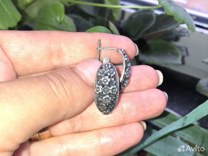 Серьги СССР винтаж серебро