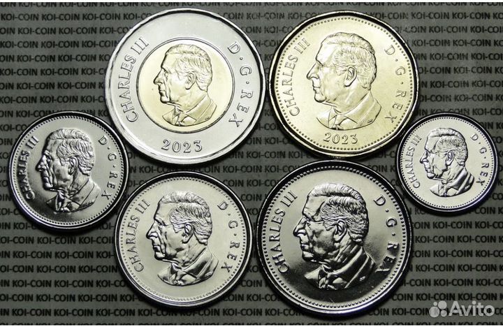 Канада набор 6 монет 2023 Карл III