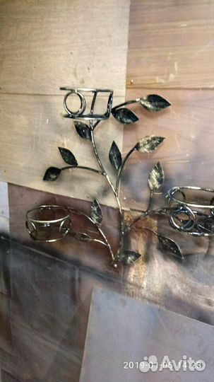 Подставка для цветов кованная настенная