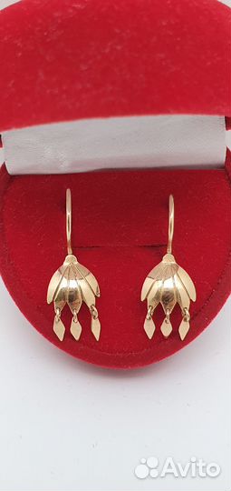 Золотые серьги 583 проба