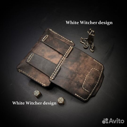 Крафтовый кошелек на ремень ручная работа