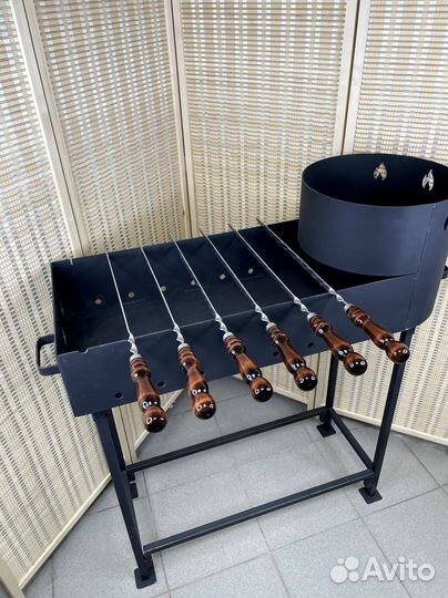 Мангал с печью под казан