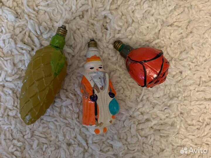 Елочные игрушки СССР лампочки гирлянды