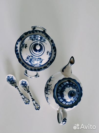 Чайник заварочный гжель авторская роспись посуда