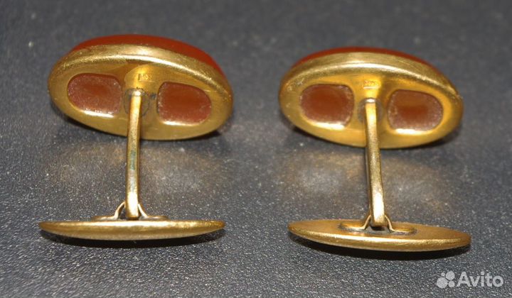 Запонки с янтарем Сделано в С.С.С.Р