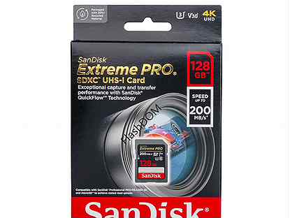 Карта памяти SanDisk Extreme PRO 128GB 200/90