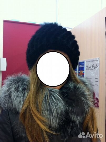 Шапка вязаная из норки. Новая
