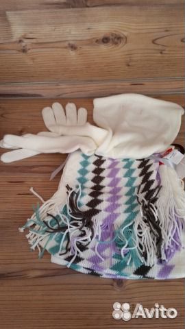 Новый комплект шапка шарф перчатки