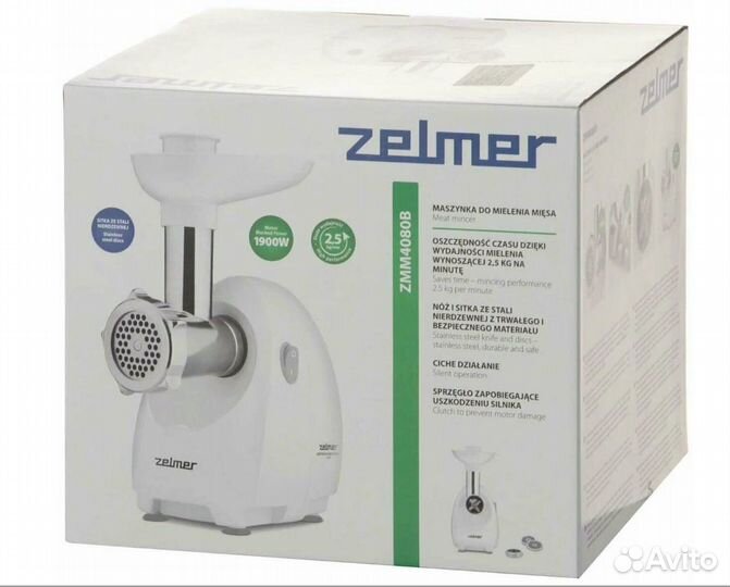 Новая, в упаковке мясорубка Zelmer ZMM4080B