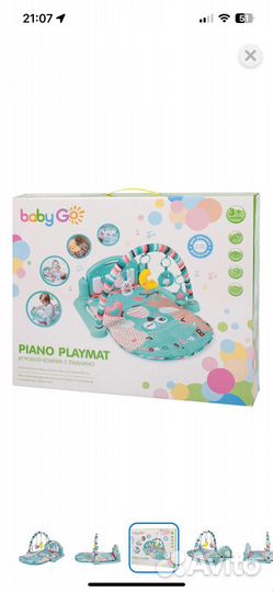 Развивающий коврик baby go с пианино