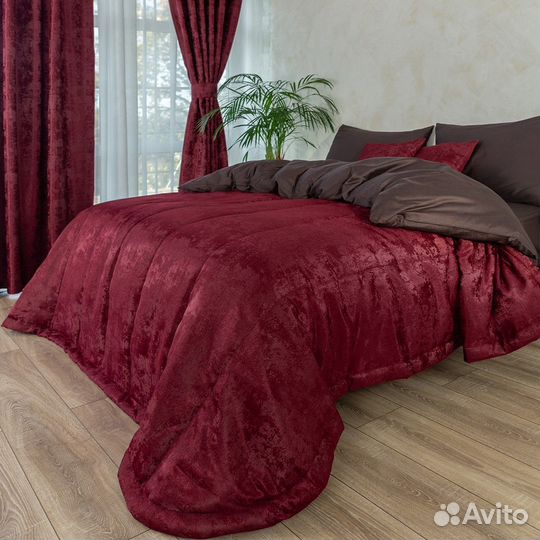 Покрывало Зарина гранат новое плед на кровать
