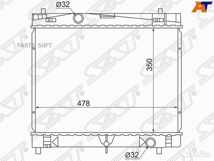 Радиатор Toyota Corolla (E180) 12-19 / Ractis 05-16 / Vitz 05-20 / Subaru Trezia 10-16 / Toyota Belt