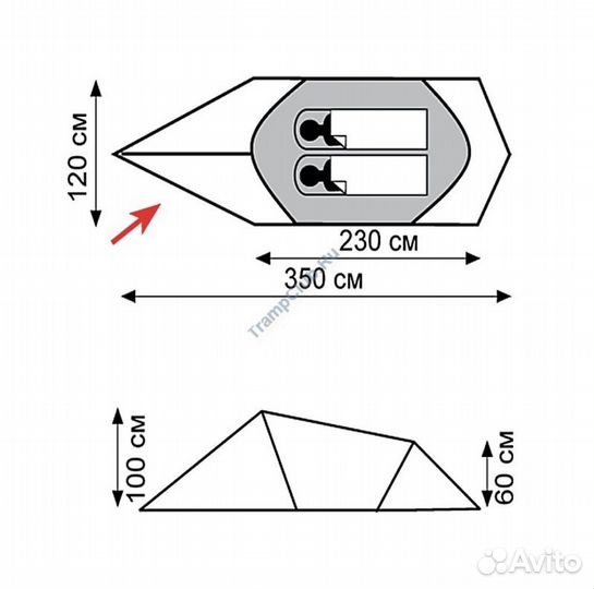 Палатка Tramp bike 2 v2