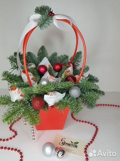 Съедобный букет на Новый год/новогодняя корзина