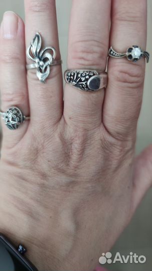 Серебро кольцо, серьги, браслет, кулон, комплект